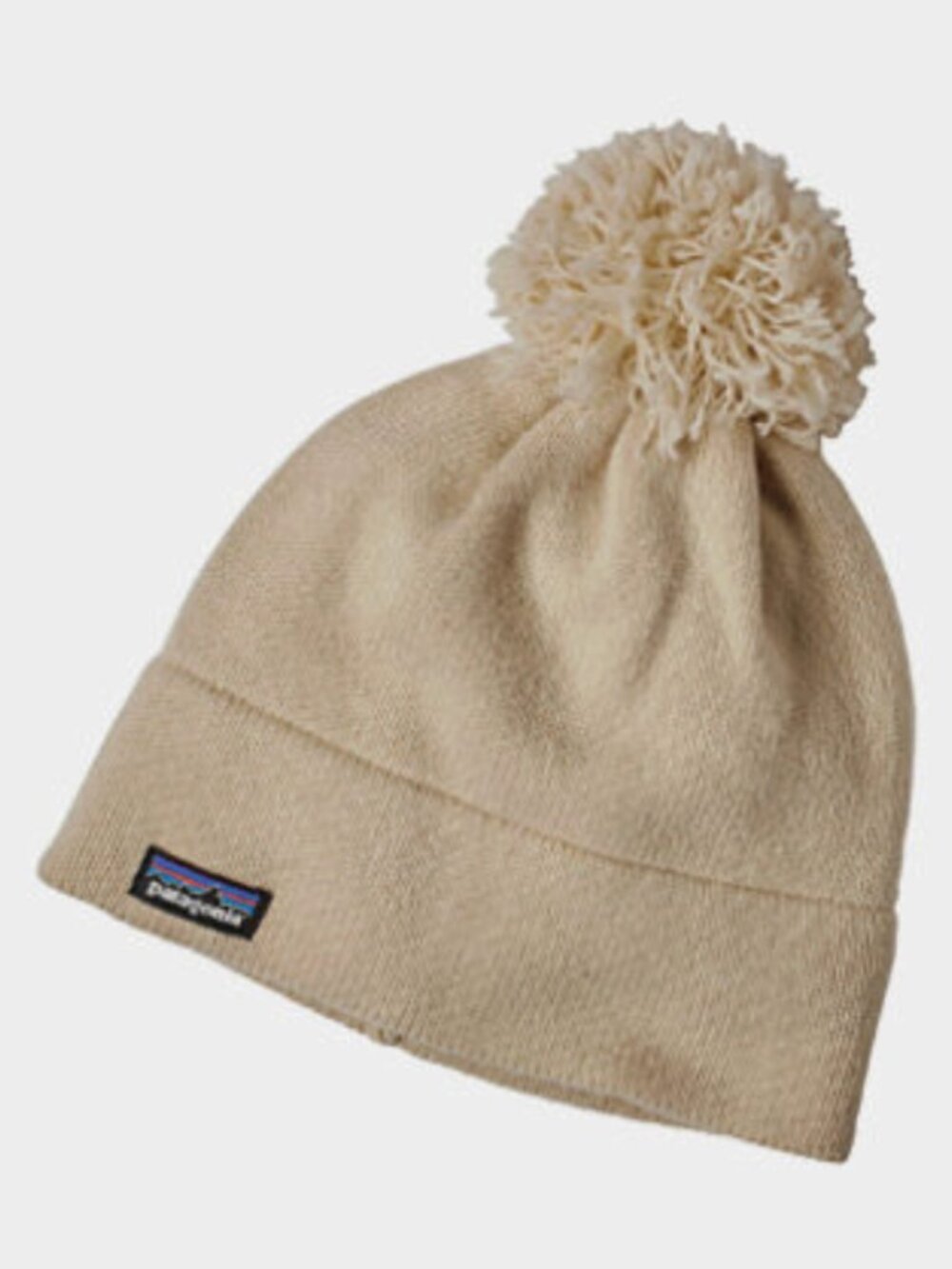 Patagonia white puff ball beanie